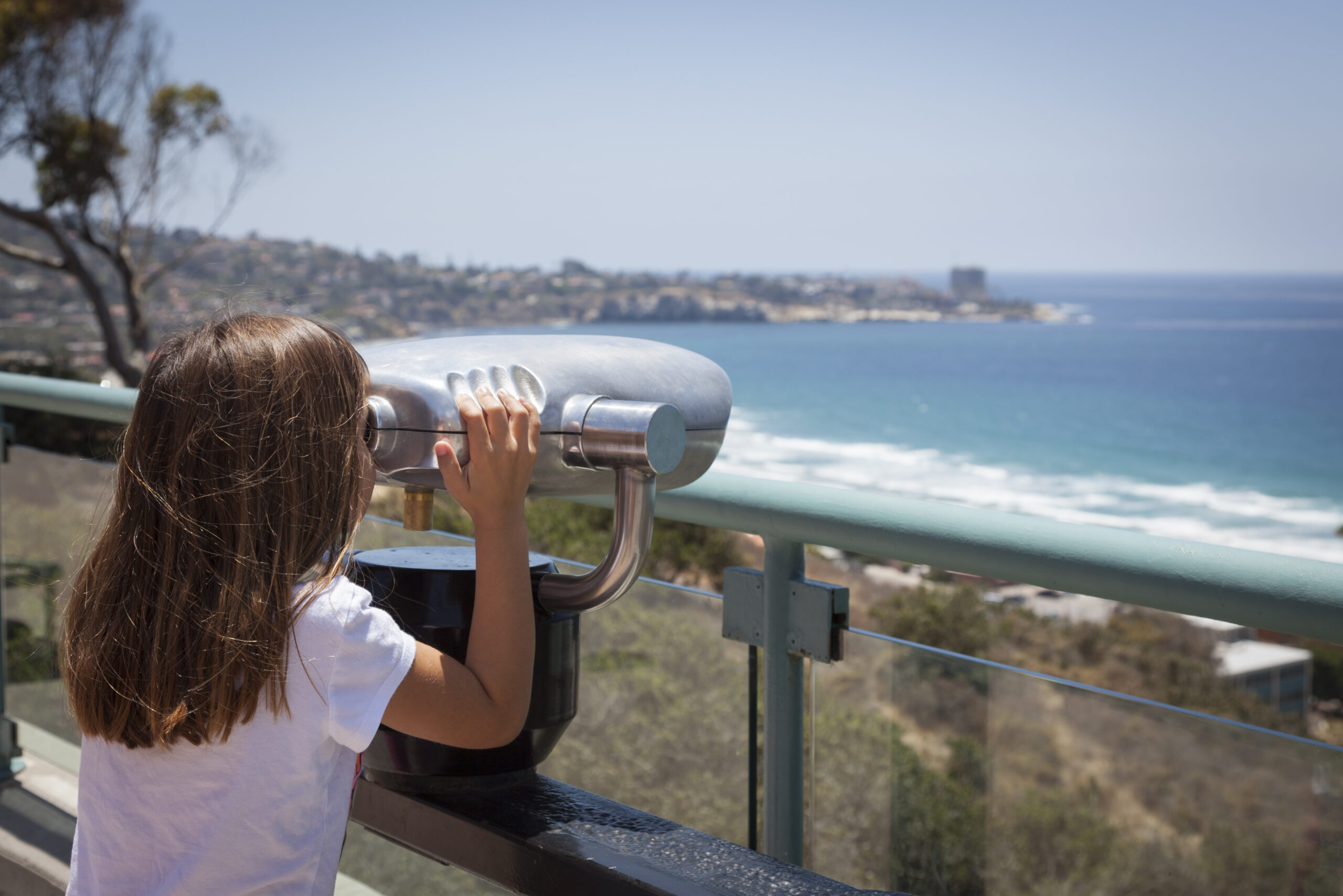 San Diego with Girl looking out view finder
